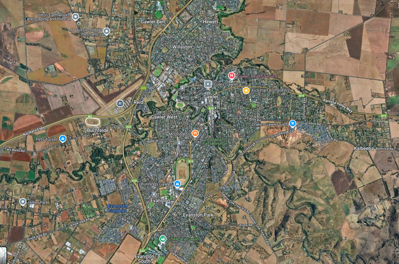 gawler aerial view from google