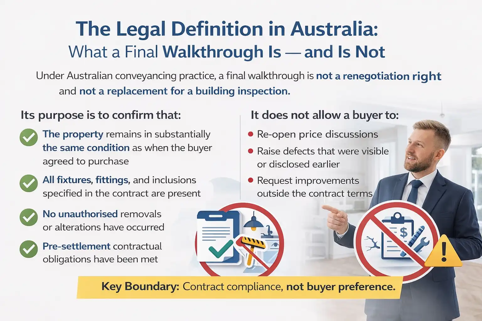 The Legal Definition in Australia: What a Final Walkthrough Is — and Is Not image