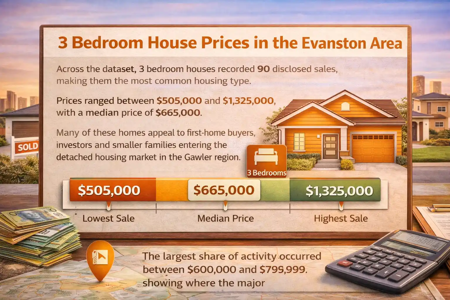 3 Bedroom House Prices in the Evanston Area