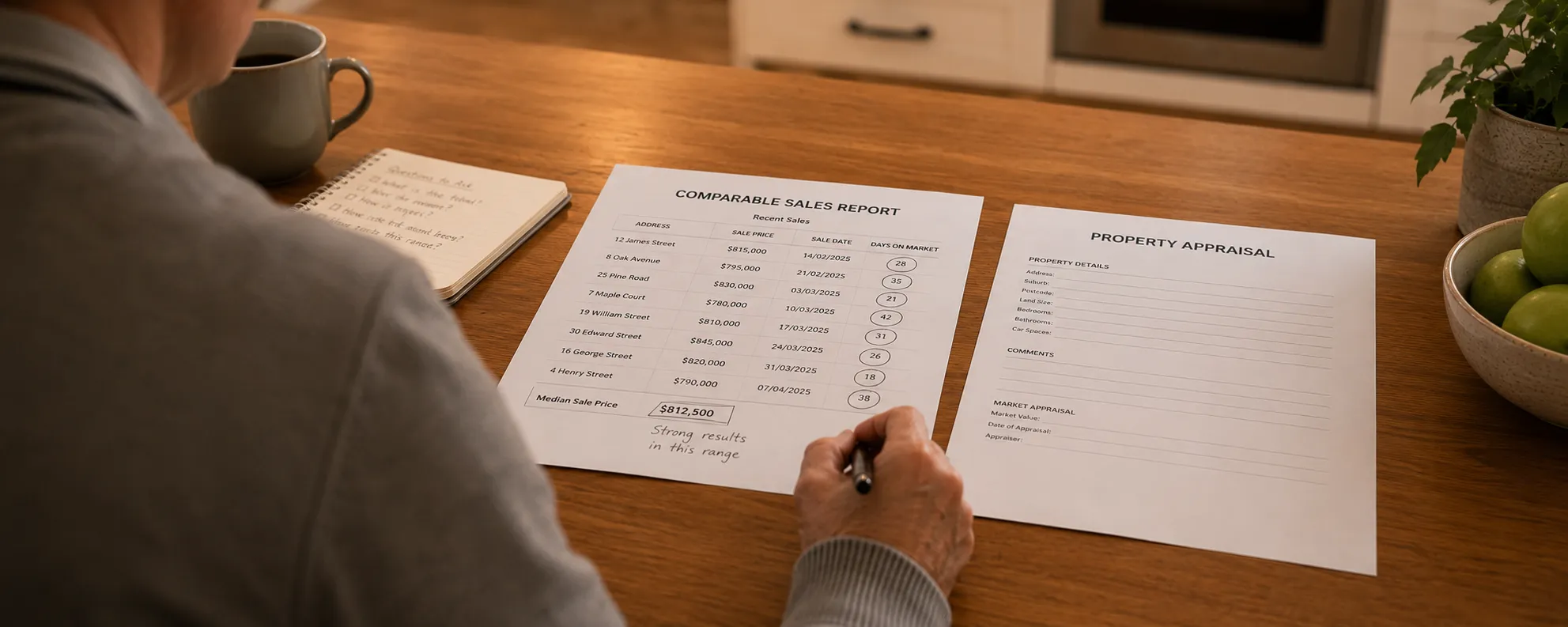 Reading a comparable sales report before a property appraisal — evidence-based decision making