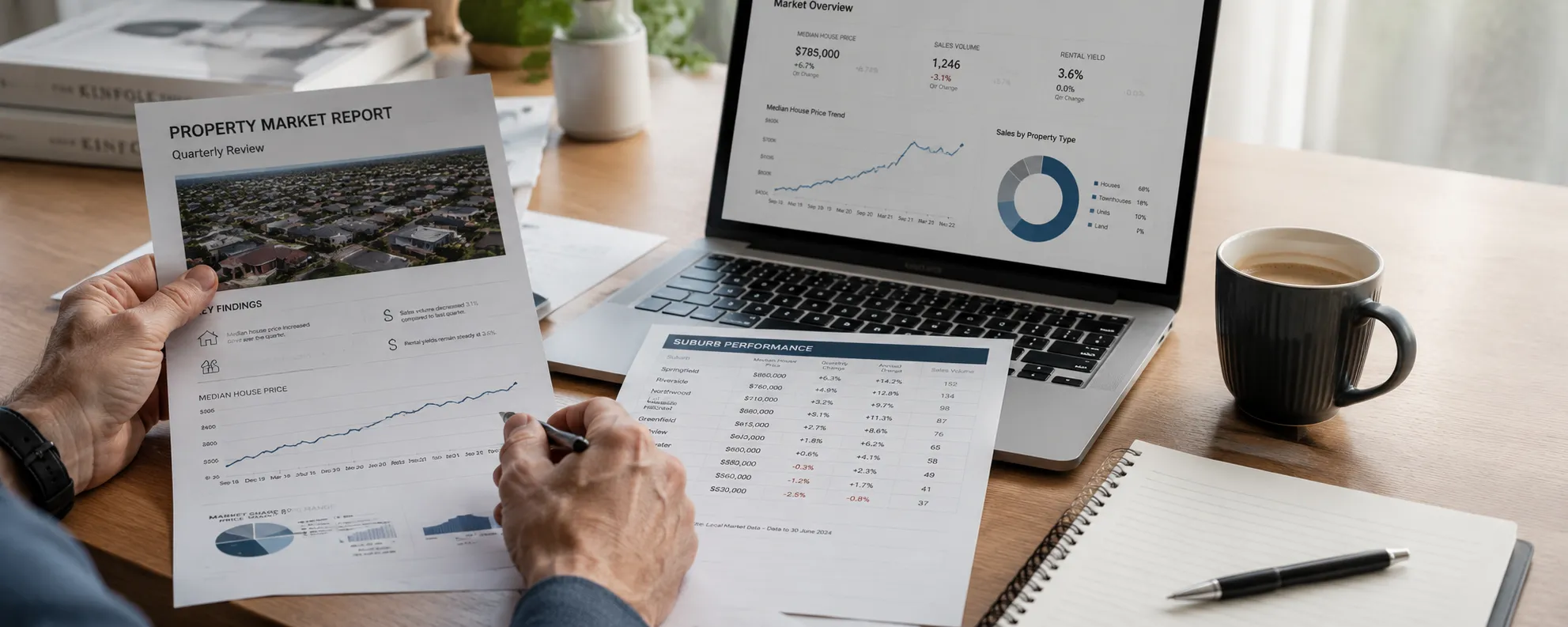 Reviewing property market data and comparable sales evidence before deciding when to sell