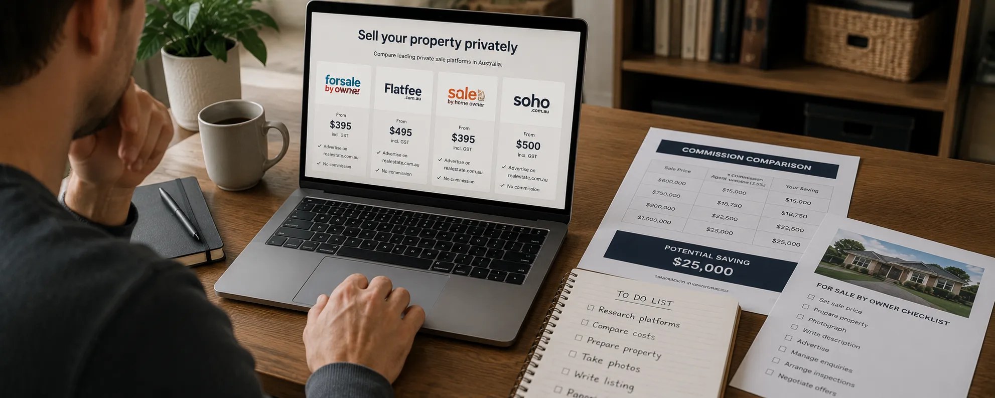 Researching how to sell a house privately without a real estate agent in Australia