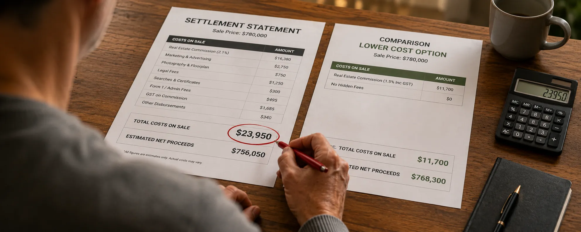 The full cost of selling a house in Australia — commission, marketing, legal searches and administrative fees